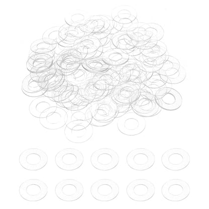 uxcell 120 Pcs M8 PVC Flat Washers 8mm ID 16mm OD 0.3mm Thick Plain Washer Grommets Plastic Sheet Gasket Fastener Sealing Spacer Gasket Ring Water Hose Washers, Clear - size: M8x16mmx0.3mm