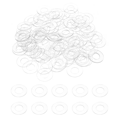 uxcell 120 Pcs M8 PVC Flat Washers 8mm ID 16mm OD 0.5mm Thick Plain Washer Grommets Plastic Sheet Gasket Fastener Sealing Spacer Gasket Ring Water Hose Washers, Clear - size: M8x16mmx0.5mm