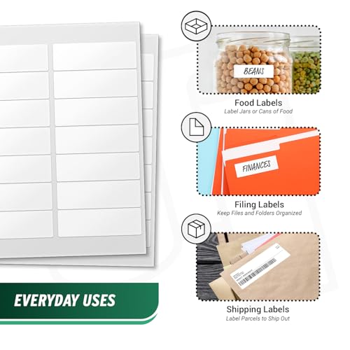 Blank Rectangle Labels, White, 4" x 1.33" - size: 4" x 1.33"