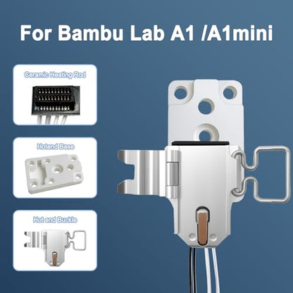 Upgraded Hotend Heating Assembly for Bambu Lab A1/A1mini – Ceramic Zirconia Insulation Base, High-Temperature Resistant, Tool-Free Installation & Easy Maintenance - size: a1 Hotend Heating Assembly