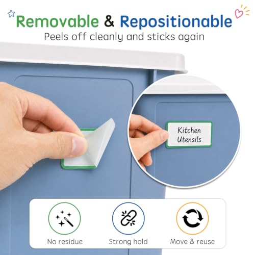 Dry Erase Labels Stickers, Removable & Reusable, 1.2 x 2 Inch, 60 PCS - color: Colorful