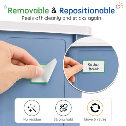 Dry Erase Labels Stickers, Removable & Reusable, 1.2 x 2 Inch, 60 PCS - color: Colorful