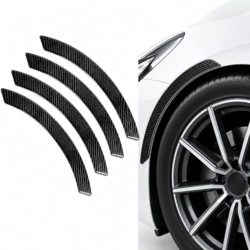 4 PCS Car Wheel Arch Trim, Carbon Fiber Look Self-adhesive Fender Protector Strips, Anti-scratch Paint Protection for Wheel Arches, Universal for Most Cars, Trucks, SUVs (Carbon Fibre Black) - color: Carbon Fibre Black