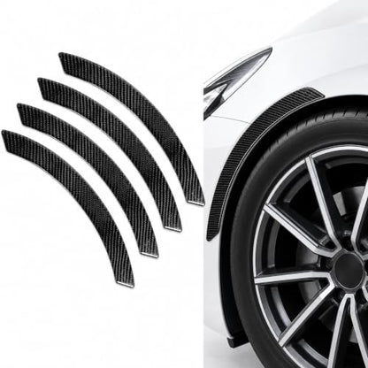 4 PCS Car Wheel Arch Trim, Carbon Fiber Look Self-adhesive Fender Protector Strips, Anti-scratch Paint Protection for Wheel Arches, Universal for Most Cars, Trucks, SUVs (Carbon Fibre Black) - color: Carbon Fibre Black