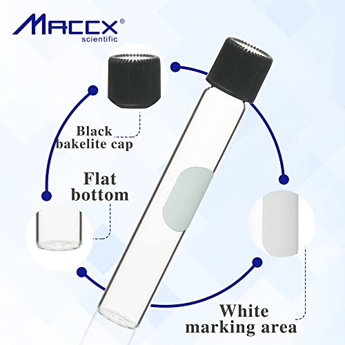 Glass Test Tubes with Bakelite Screw Cap, Vol.10ml/Dia.16x100mm, Pack of 40, 3.3 Borosilicate Glass, TTG010-040 - style: 40pcs of Vol.10ml with Screw Cap