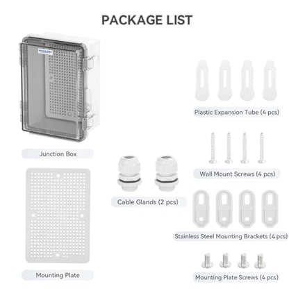 Mollom Transparent Cover Outdoor Junction Box (6.9x4.9x3.5In) - size: 6.9x4.9x3.5"
