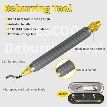 Deburring Tool 3D Printing, 10 Extra High Speed Steel Swivel Blades