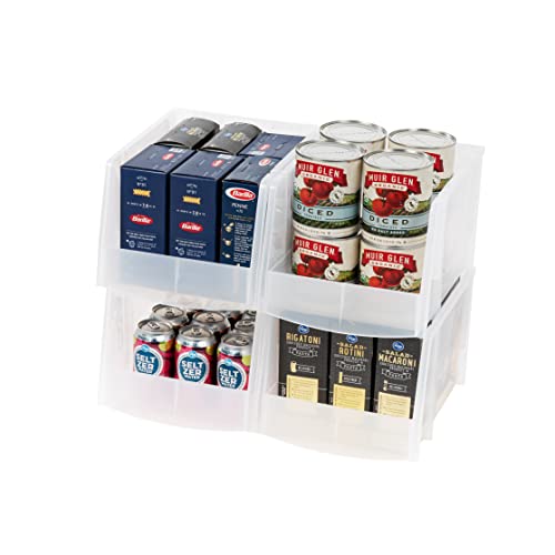 IRIS USA 4-Pack, X Large Plastic Stackable Storage Bin Organizer, Clear - color: Clear, size: Jumbo - 4 Pack