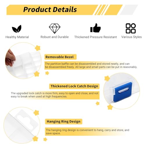 MroMax 2Pcs Small 10 Grids Clear Plastic Organizer Boxes - size: Small 10 Grids