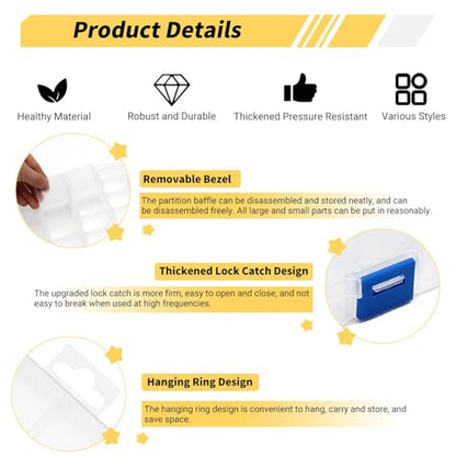 MroMax 2Pcs Small 10 Grids Clear Plastic Organizer Boxes - size: Small 10 Grids