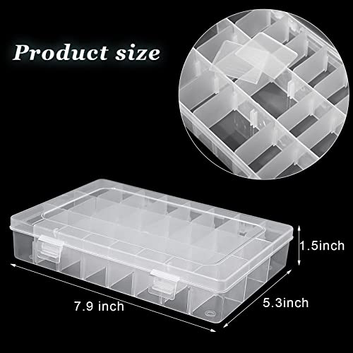 Sawysine 12 Pcs Plastic Organizer Box, 24 Grids Tackle Crafts Storage - size: 24 Grids