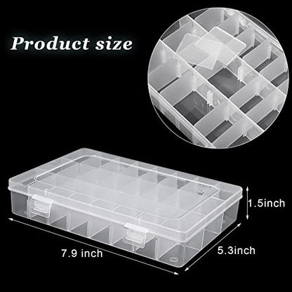 Sawysine 12 Pcs Plastic Organizer Box, 24 Grids Tackle Crafts Storage - size: 24 Grids