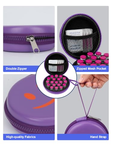 19-Slot Peptide Case for Fridge,Fits 1ml 2ml 3ml Vial Storage, Purple - color: 3ml 19-slot Vial Travel Case Purple