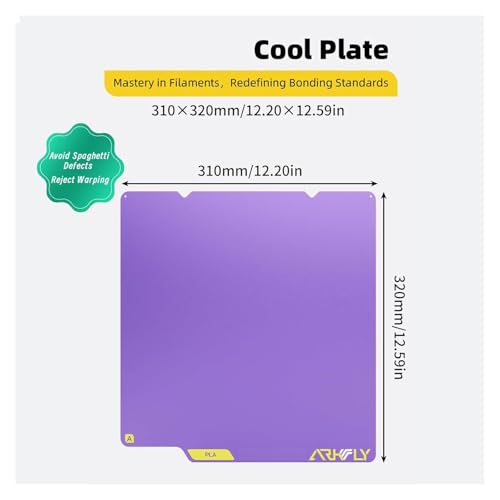 FYSETC Upgraded Build Plate for Qidi Plus4: 320 * 310 mm Conweb Cool Print Bed Dual Texture PEI Sheet Special for PLA Keep Printing 720H Saving Energy 42kwh - Purple