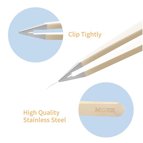 MGER Pointed Tweezers for Women Facial Hair, Tweezers for Hair Removal