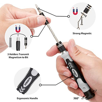 STREBITO Precision Screwdriver Set 142-Piece Computer Tool Kit Magnetic Screwdriver Set Laptop Screwdriver Kit Electronic Repair Kit Tech Toolkit for PC, Phone, Macbook, Nintendo, PS4, Xbox Controller - color: Grey