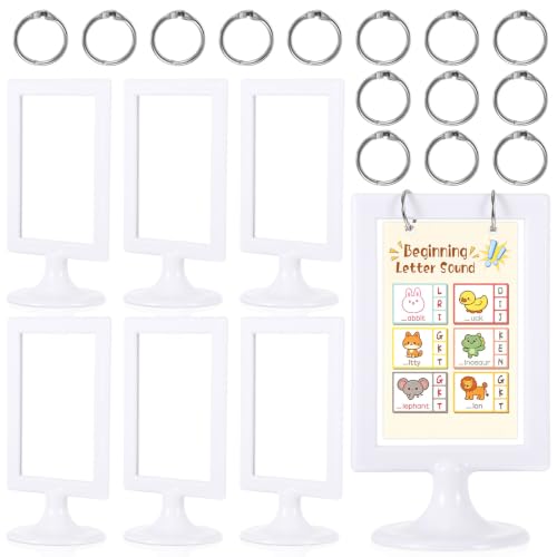 6 Pcs Mini Anchor Chart Holder, 4 x 6 Inches Learning Card Stand Anchor Chart Display for Classroom Teaching Holding Alphabet Number Vocabulary Paper Organization Interactive Displays - size: Size2