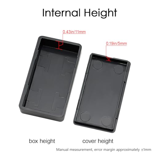 LeMotech Project Box 10 Pieces ABS Plastic Electrical Project Case Small Junction Box for Electronics Black 2.0 x1.1 x0.6 inch (50 x 28 x 15 mm) - size: 2.0" x1.1" x0.6"(10pc)