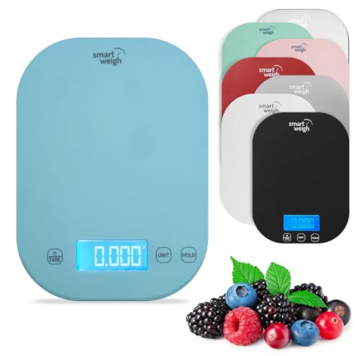 Smart Weigh Blue Kitchen Scale, 11 lb x 1g, Meal Prep & Portion Control - color: Blue