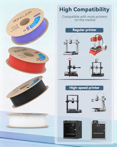 3DHoJor PLA Filament 1.75mm Black,3D Printing Filament,1kg Cardboard Spool (2.2lbs), Fit Most FDM 3D Printer,Dimensional Accuracy +/- 0.03 mm,Vacuum Packaging, No Brittle Filaments - color: Black
