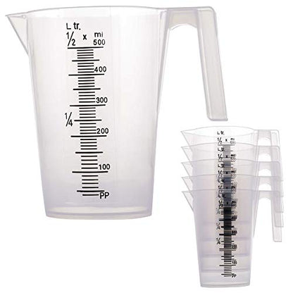 TCP Global 1/2 Liter (500ml) Plastic Graduated Measuring and Mixing Pitcher - size: 500ml