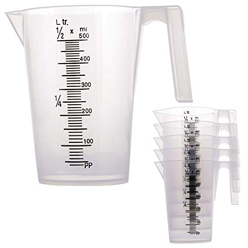 TCP Global 1/2 Liter (500ml) Plastic Graduated Measuring and Mixing Pitcher - size: 500ml