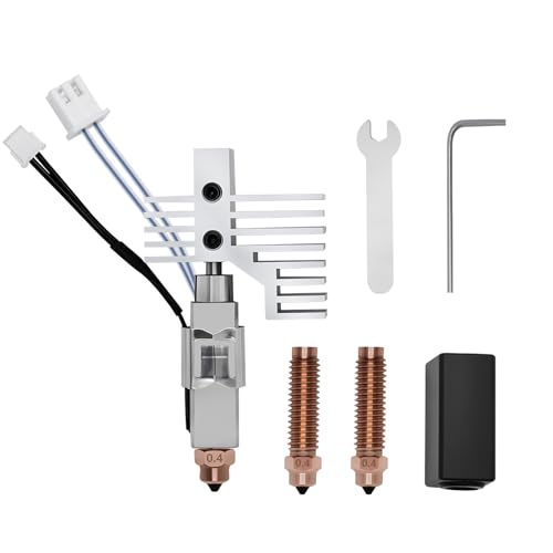 Upgrade 0.4MM Hotend Kit for Elegoo Centauri Carbon, Chromium Zirconium Copper Hardened Steel Nozzle Ceramic Heater Print Head Hot End with Extra 2PCS Nozzle for Centauri Carbon/Centauri 3D Printers - style: Upgrade 0.4MM Hotend