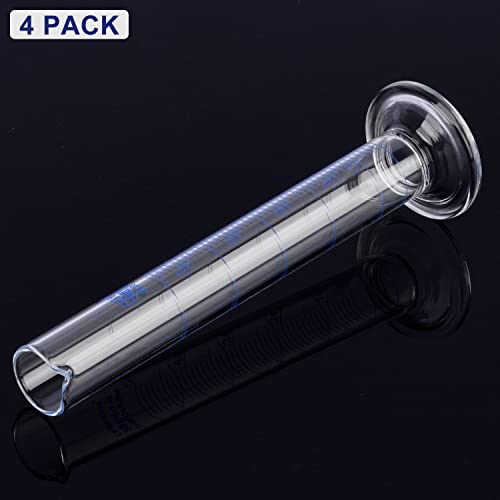 Labasics 4-Pack Borosilicate Glass 50 ml Heavy Wall Graduated Cylinder Measuring Cylinder - size: 50 ml