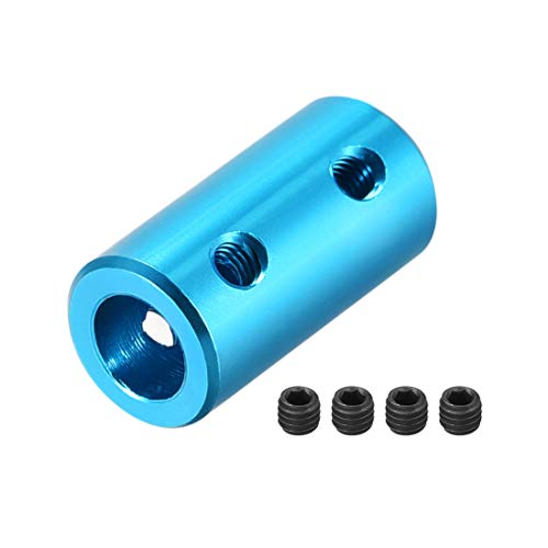 uxcell 1/8 Inch to 6mm Bore Rigid Coupling Set Screw L20XD10 Aluminum Alloy,Shaft Coupler Connector,Motor Accessories,Light Blue - size: 3.17mm to 6mm