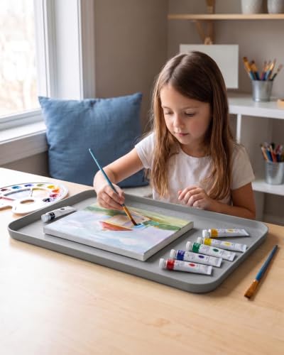 Silicone Art Mat for Crafts, 12" x 19" Waterproof Non-Slip Painting Mat - color: Gray, size: 19"x12"