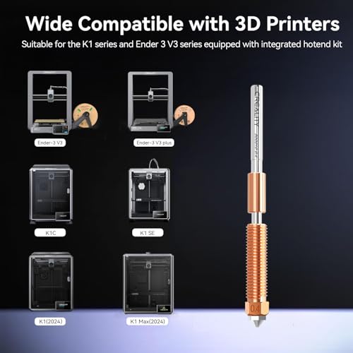 Creality Official K1C/ K1 SE Nozzle, 0.4mm 2PCS Quick-Swap 3D Printer Nozzle Kit, Copper Alloy and Hardened Steel Nozzle Suitable for Creality K1C, K1 SE, K2 SE, Ender 3 V3, Ender 3 V3 Plus - style: 2P-0.4