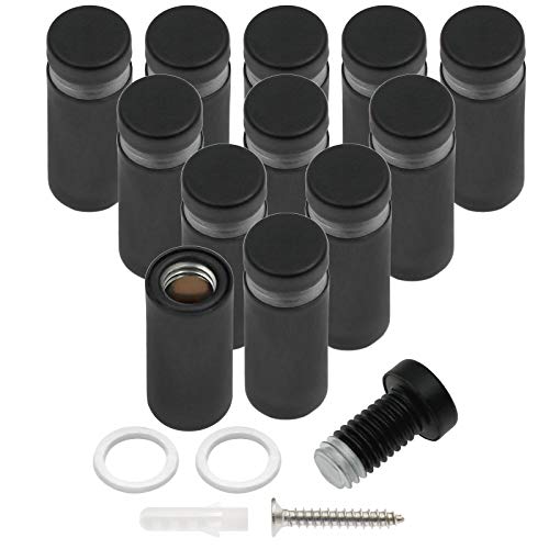 Luomorgo Stainless Steel Standoff Screws, 1/2" x 1.18", Black, 12 Pcs - color: Black, 12 Pcs, size: 1/2" x 1.18" / 12mm x 30mm