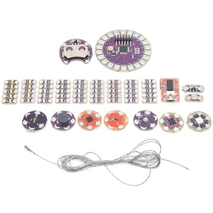 Wearable LED Sensor Kit with Temperature Sensor and Cable, DIY Electronic Components for Projects, Electronic Sensor Kit for STEM Education and Prototyping