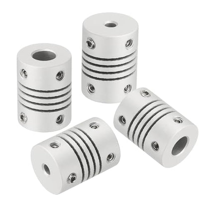 uxcell 4Pcs Flexible Couplings 3mm to 6.35mm Aluminum Alloy Joint Connector - size: 3mm to 6.35mm, style: D15 x L20mm