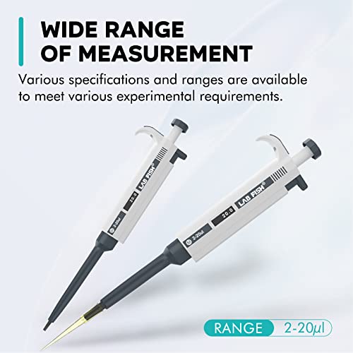 LAB FISH M2-10ml Lab Pipette, 2-10ml Adjustable Volume w/20 Tips - style: 2-10ml Set