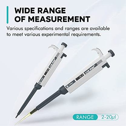 LAB FISH M2-10ml Lab Pipette, 2-10ml Adjustable Volume w/20 Tips - style: 2-10ml Set