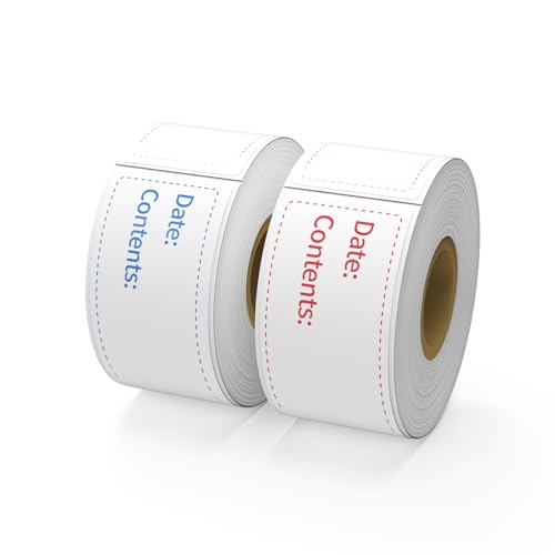 300 Labels Removable Food Labels, HUOJI 1 x 3 Food Label Stickers - size: 1x3-2 Rolls | 300 Sheets
