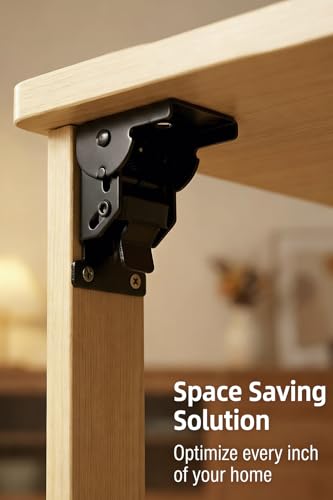 90 Degree Folding Hinge Set of 2, self-Locking Hinge - color: Black