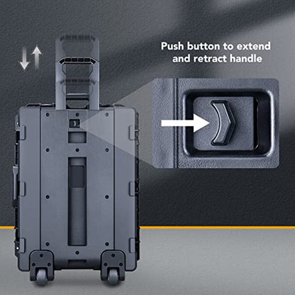 Lykus HC-6540 Hard Case with Wheels and Foam, Inner Size 23.0*16.54*14.17in - size: HC-6540