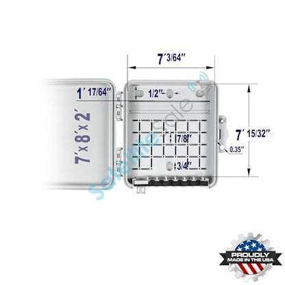SatelliteSale Weatherproof Junction Box Heavy Duty Enclosure 8x7x2 Inches UV-Rated Thermoplastic Alloy Made in USA - size: 8"×7"×2"