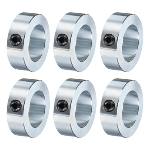 uxcell 6pcs Set Screw Collars 1-5/16" Bore, Zinc Plated Carbon Steel Shaft Collars, 2-1/8" OD, 11/16" Width Lock Axle Collar Clamp (Hollow Style, Lightweight) - size: 1-5/16" Borex2-1/8" ODx11/16" Width