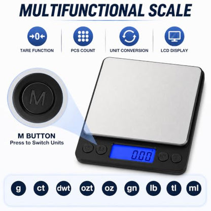 1kg/0.01g High Accuracy Digital Gram Scale Coin Scale to Weigh Coins - color: Black