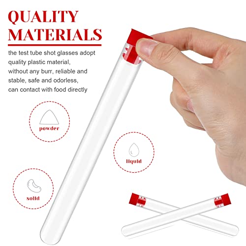 Halloween Test Tubes with Rack 50 Pcs 16 x 150 mm Clear Plastic with Lids
