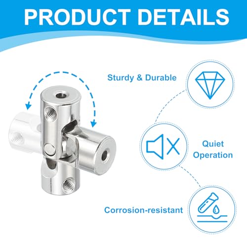 PATIKIL Rotatable Universal Steering Shaft 5mm to 6mm Inner Dia, 4 Pcs U Joint Shaft Coupling U Joints Coupler Connector Accessories with M4 Screws for Motor Model Robots - size: 5mm to 6mm