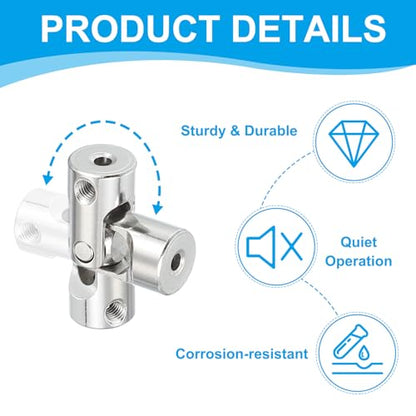 PATIKIL Rotatable Universal Steering Shaft 3mm to 3mm Inner Dia, 4 Pcs U Joint Shaft Coupling U Joints Coupler Connector Accessories with M3 Screws for Motor Model Robots - size: 3mm to 3mm