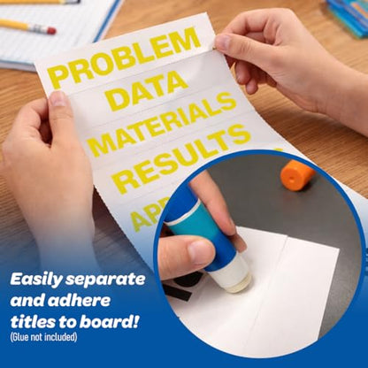 Flipside Products Yellow Science Fair Titles, Display Board Titles, Projects, School, Kids, Classroom, Pack of 24 - color: Yellow