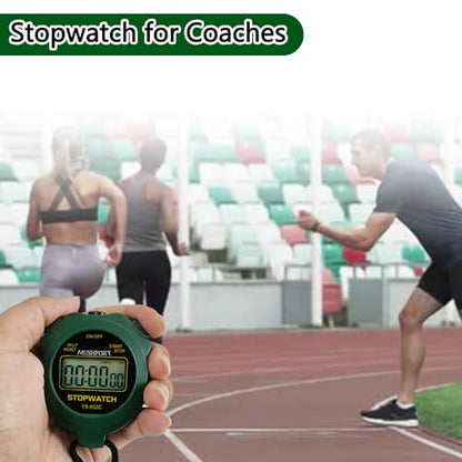 Stopwatch Timer, Digital Stop-Watch for Sports, Green - style: non-waterproof-green