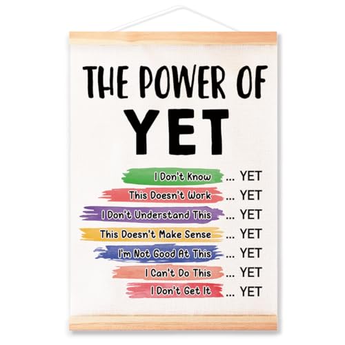 Ybqhd The Power Of Yet Poster Hanger Frame,Classroom Mental Health Decor - color: The Power Of Yet