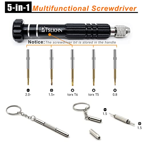 PTSLKHN Magnetic Screwdriver Kit, Black 5-in-1 Multifunctional Screwdriver - color: Black