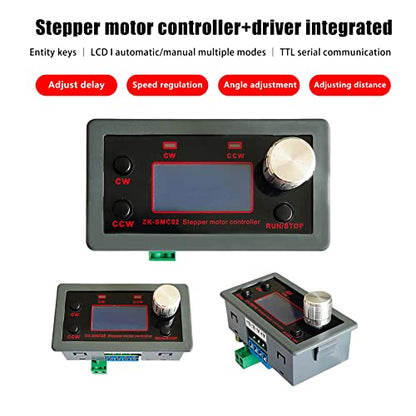 DC Stepper Motor Driver and Controller, ZK-SMC02 Integrated Board DC 5~30V 4A Forward/Reverse Pulse Speed Angle Control Module Programmable PLC Serial Communication Drive All-in-One for 42 57 Motor